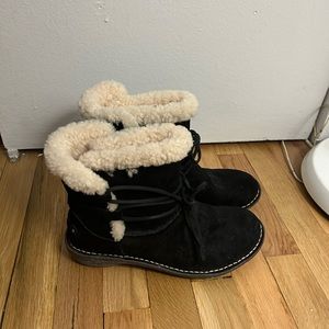 Ugg Black Winter Fur Lined Size 7.5